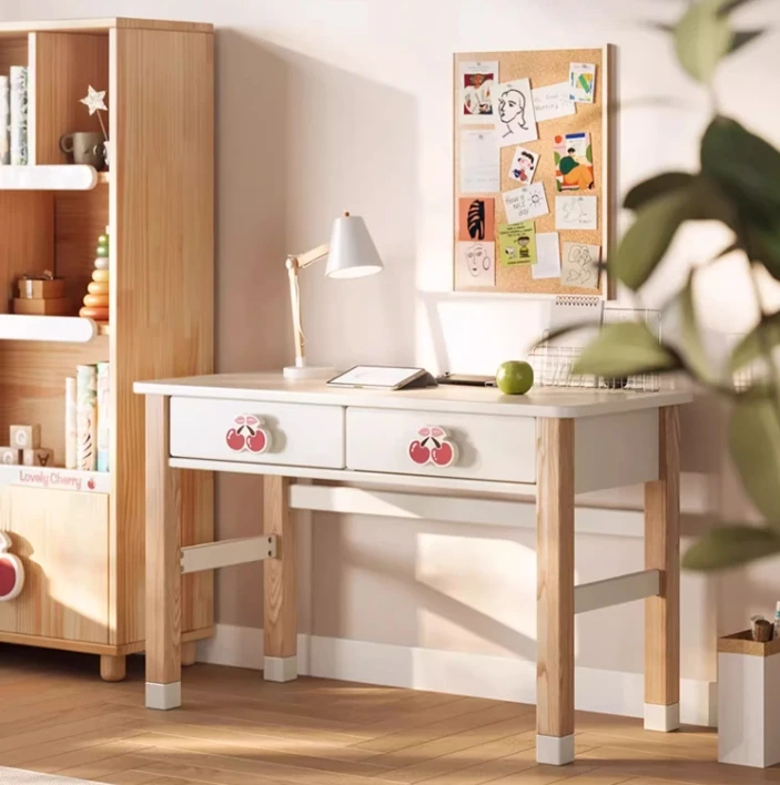 Solid Wood Study Desk for Kids Children's Writing Desk Elegant - Main Image