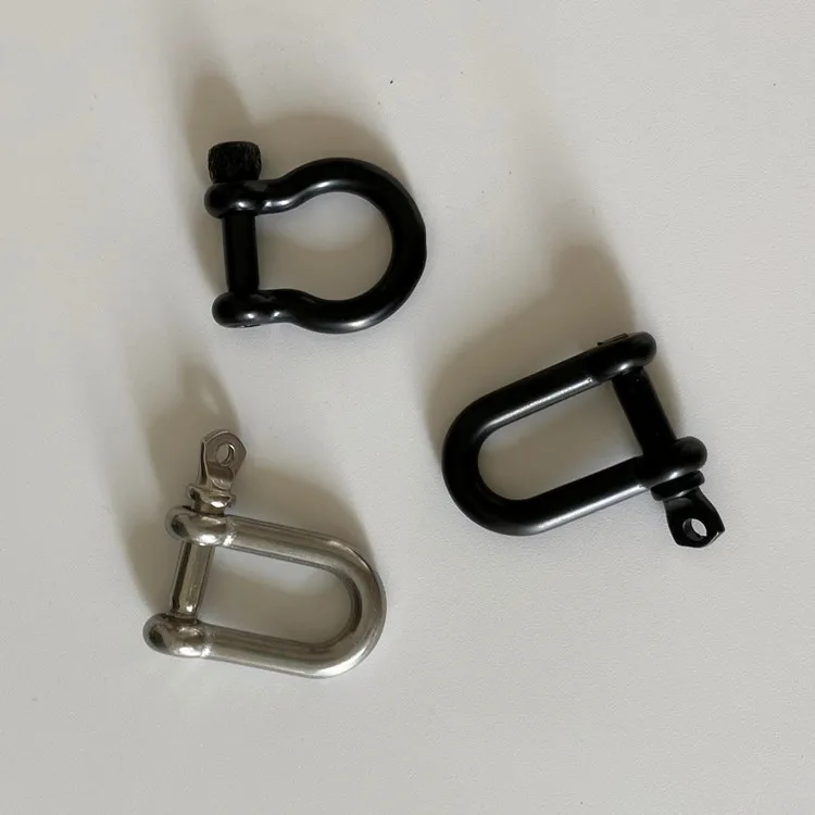 Stainless Steel Black/Steel Adjustable U/D/Bow Shackle Adjustable Buckle  for Paracord Bracelet Shackle Buckle