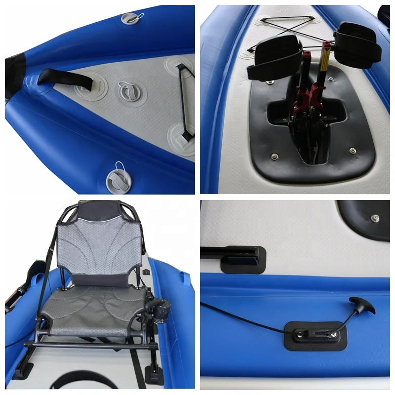 Vicking 2023 Pedal Kayak Inflatable with Pedal Drive,rudder System,aluminum New Design Single Seat Fishing Seat PVC Material