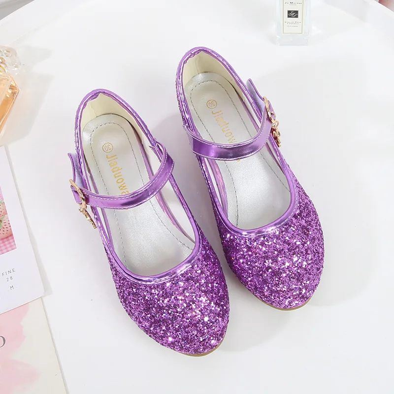 Wholesale Girls Sequin Sandals Shoes Girls High-Heel Shine