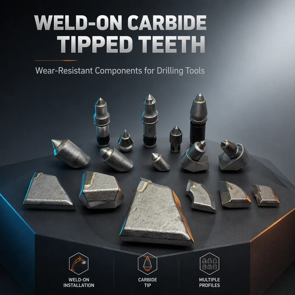 HDD Backreamer Teeth, Weld on Tungsten Carbide Pick, Horizontal Directional Drilling Cutter, Trenchless Drilling Tool