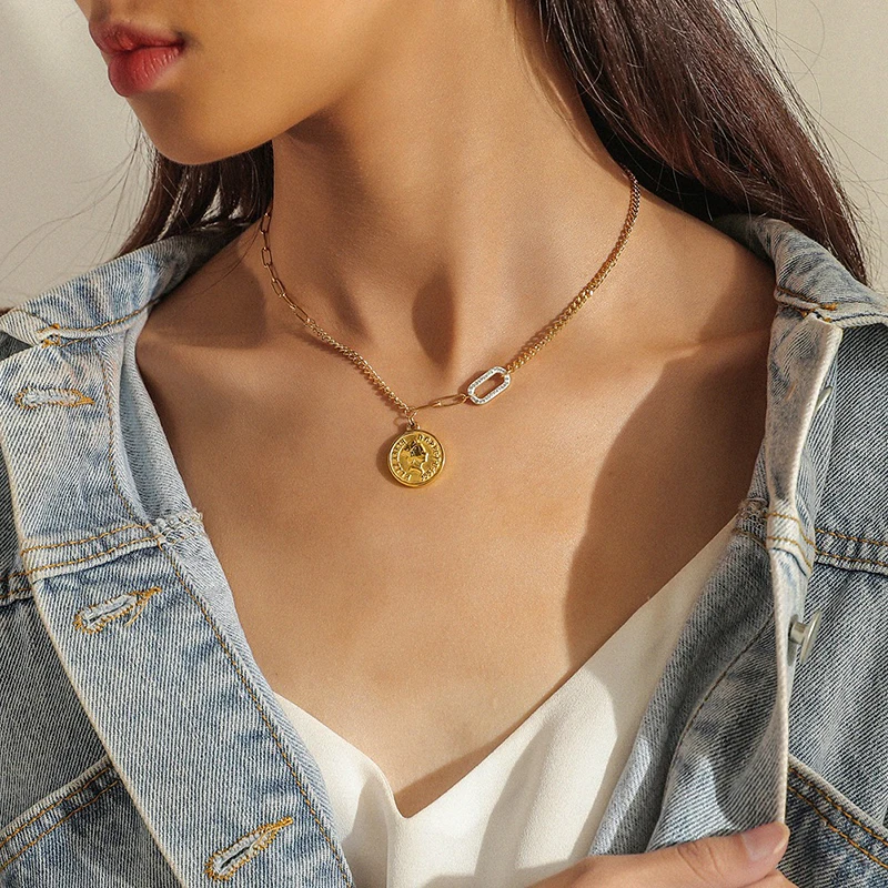 gold medallion necklace 24k