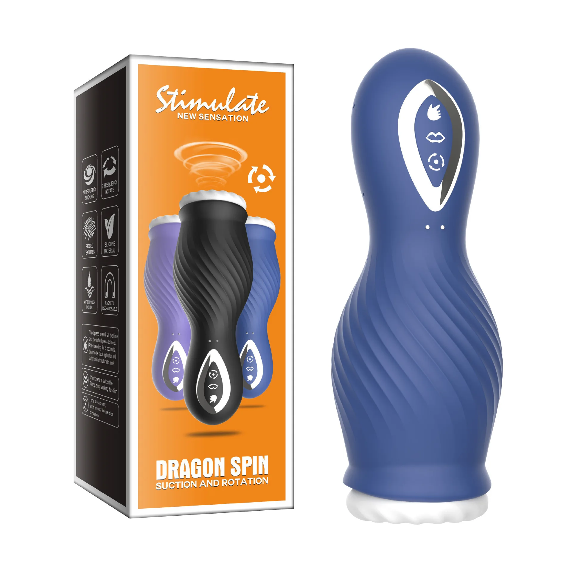 New Rechargeable Rotation Thrusting Vibrating Rotating Sucking Male Masturbation Cup Sex Toy Male