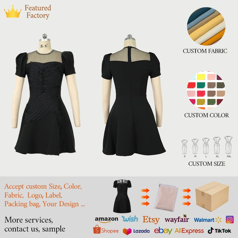 black a line sweater dress PRETTYGARDEN Women Sweater Dress Fall Fashion Long Sleeve V Neck Ribbe main image 1