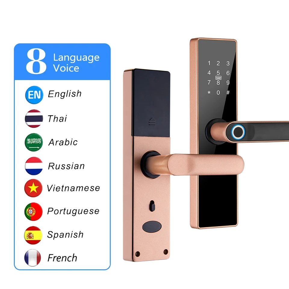 Tuya Wifi TTlock Chapas Inteligentes Secure Keylock Digital Keyless Entry Smart Home Handle Lock