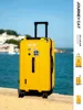 Yellow 5 Wheels Lightweight Luggage