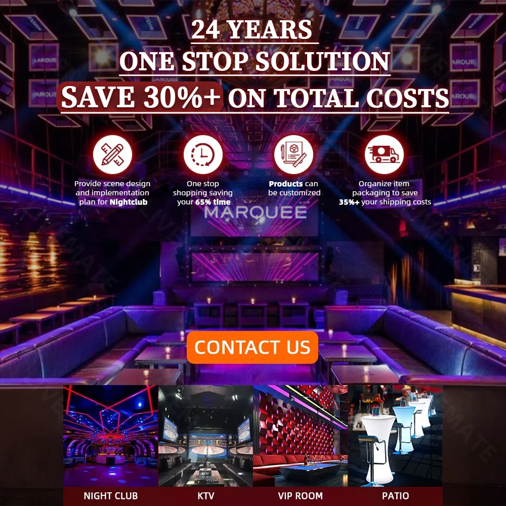 Factory Price L Shape U Shape Leather Sectional Sofa Lounge Sofa for bar Lobby Lounge Sofa Set Night Led Club Furniture Sets