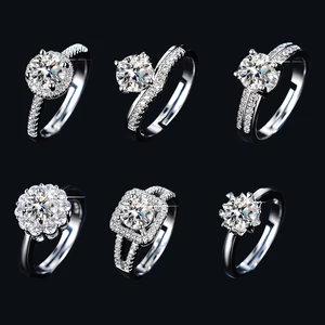 High Quality Jewelry Platinum Gold Plated Cubic Zircon Diamond 925 Sterling Silver Engagement Ring for Girls