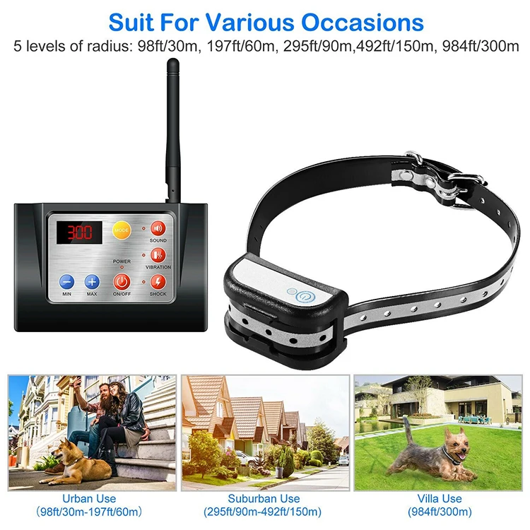 Водонепроницаемый ошейник для дрессировки собак 2 в 1 с дистанционным управлением электрическая ограда временная Беспроводная система ограждения тренировочными ошейниками