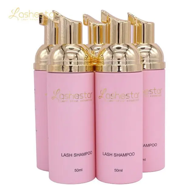 Lashestar индивидуальная торговая марка без масла очищающее средство для ресниц для чувствительной кожи новый стиль матовый розовый шампунь для ресниц