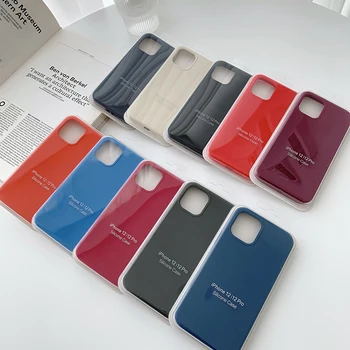 Customized Luxury Original Official Silicone Case For iPhone 11 12 Pro MAX XR X 7 8 plus 13 14 XS Max Brand Full Cover with logo