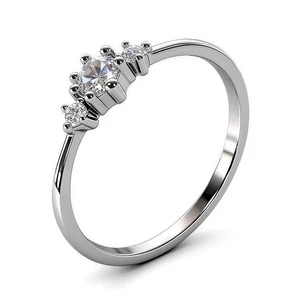 Real D Color Six Prong Professional Trendy Design White Copper-plated Platinum Engagement Moissanite Ring