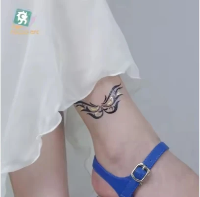 Bird Wing Star Sun Design Metallic Temporary Tattoo