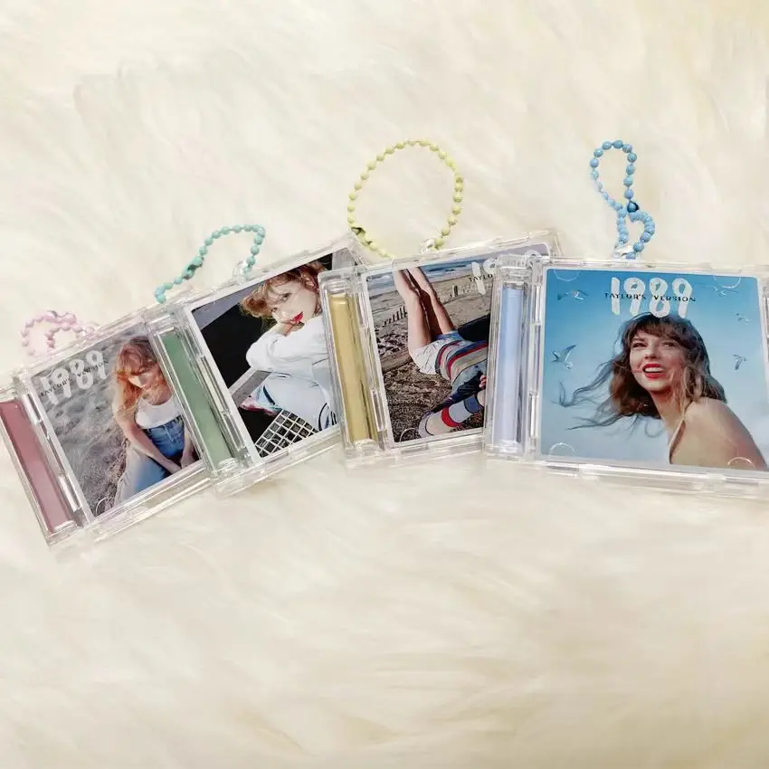 Custom Mini NFC CD Keychain Round Printed CD Keychain Can Add Custom URL Link to Introduce Your Company Card