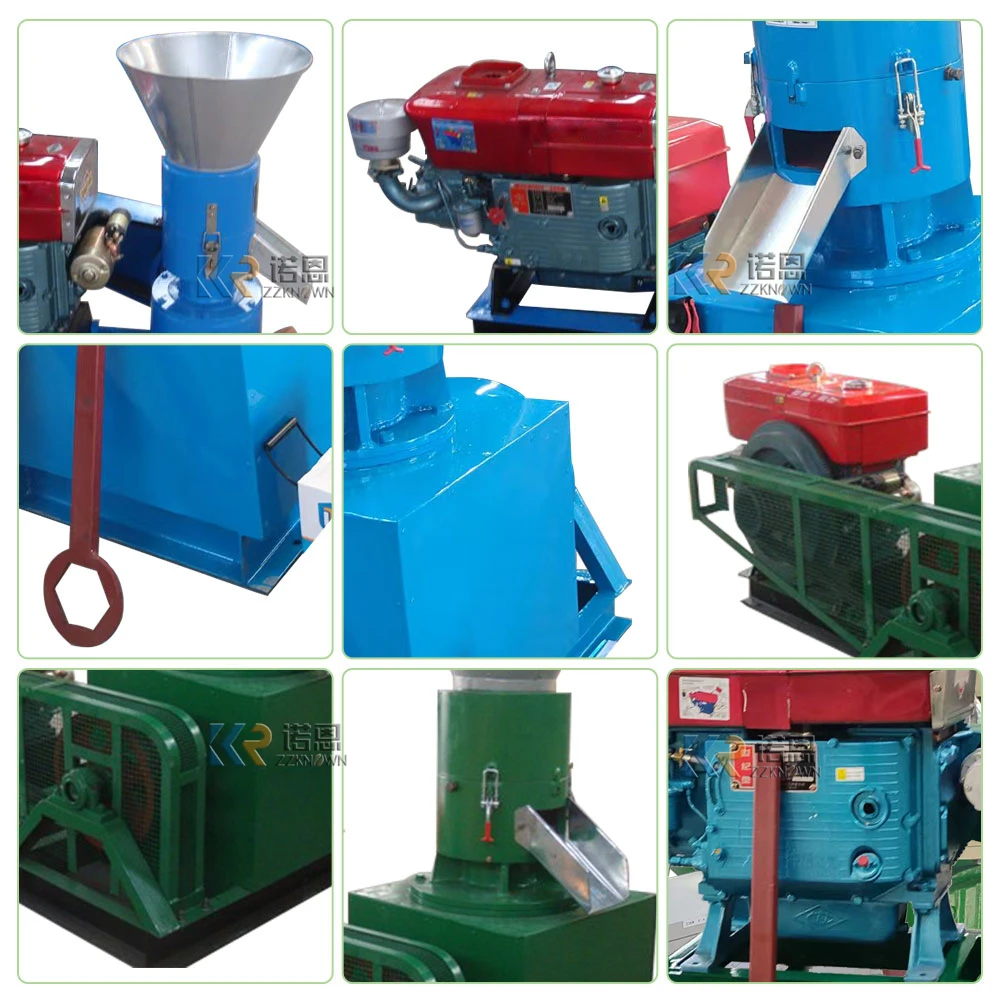 Oem 300kg/h Diesel Wood Pellet Mill 32hp Sawdust Presser Fuel Biomass ...