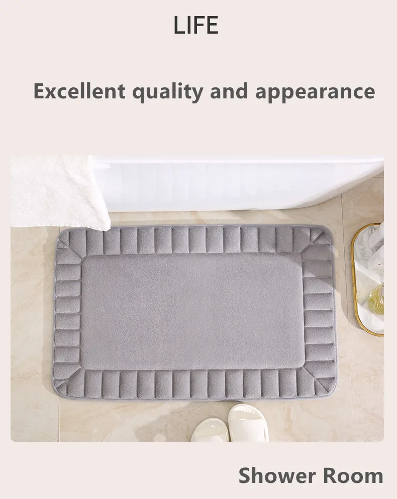 Best Selling Memory Cotton Slow Rebound Non Slip Bathroom Mat Bedroom Living Room Mat factory