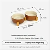 Marrón brillante con soporte doble de madera.