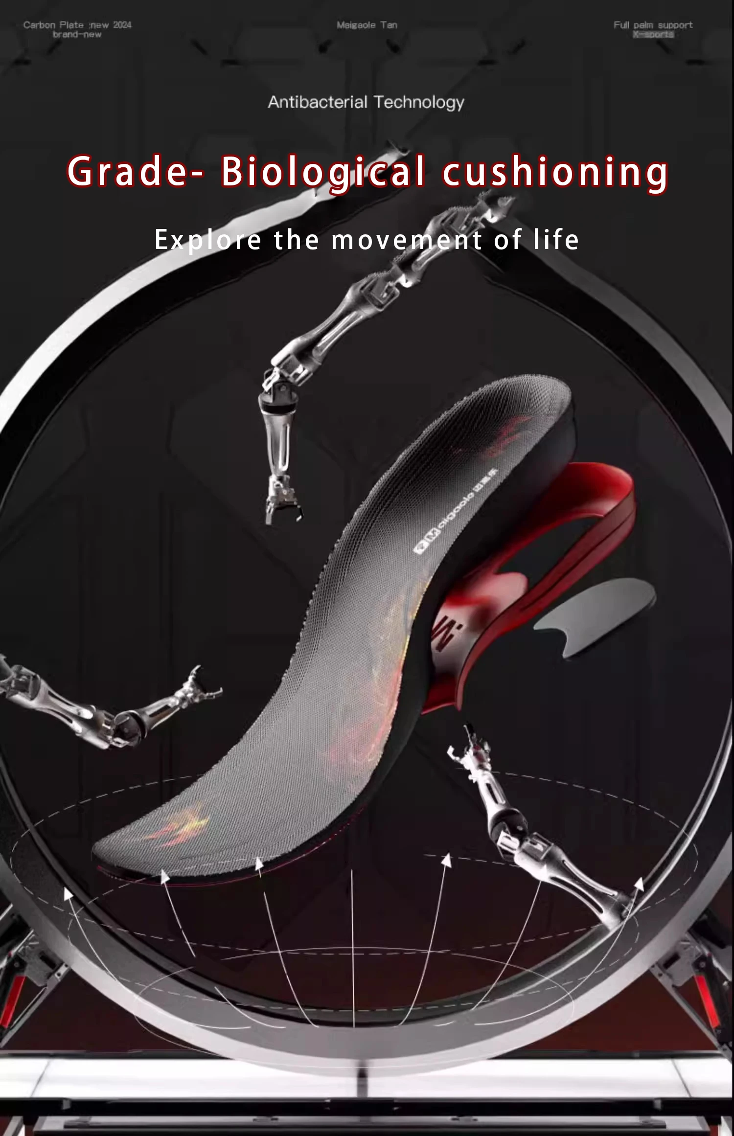 Professional Basketball Badminton Sports Insoles for Men Women Strong Arch Support Anti-Rollover Feature Shoe TPR EVA PU