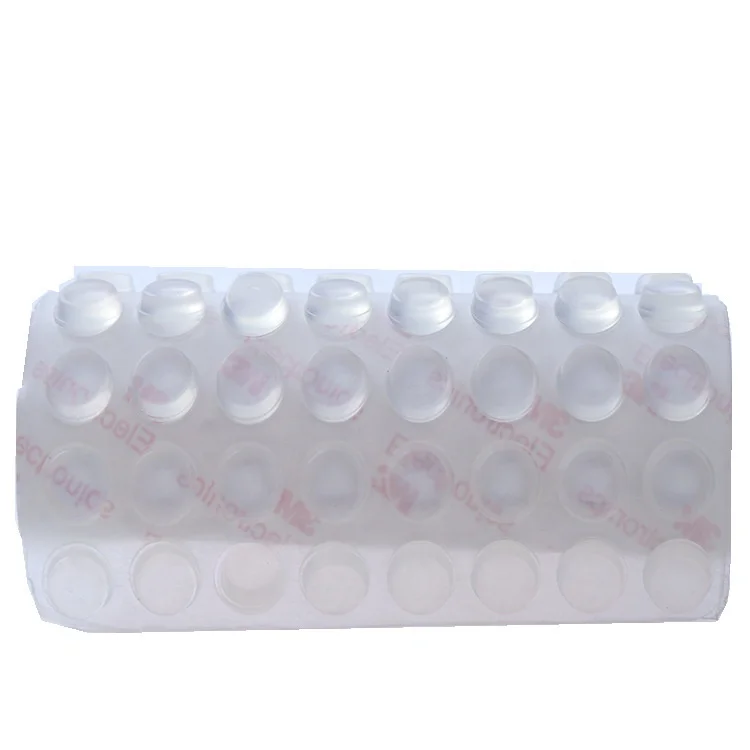 Small White Self-Adhesive Silicone Bumper Feet 3M Clear Keyboard Rubber Furniture for Glass Table Tops Square Sticky Pad