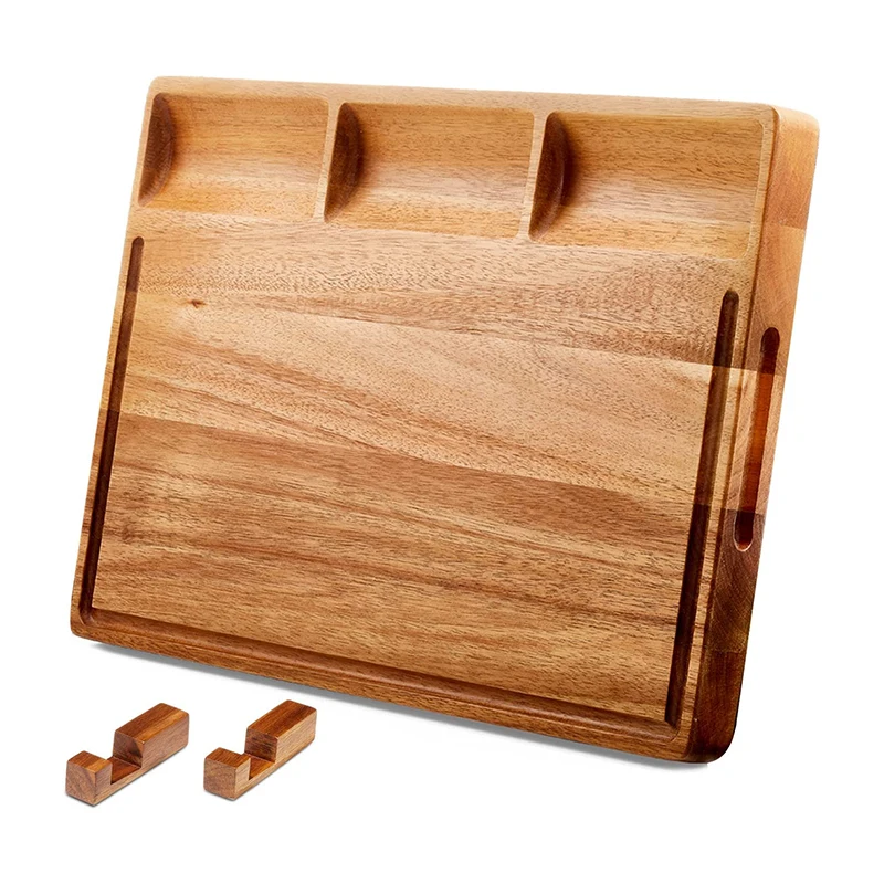 Wholesale Acacia Wood Cutting Board Wooden Chopping Board with Juice Groove Double-Sided Use for Kitchen