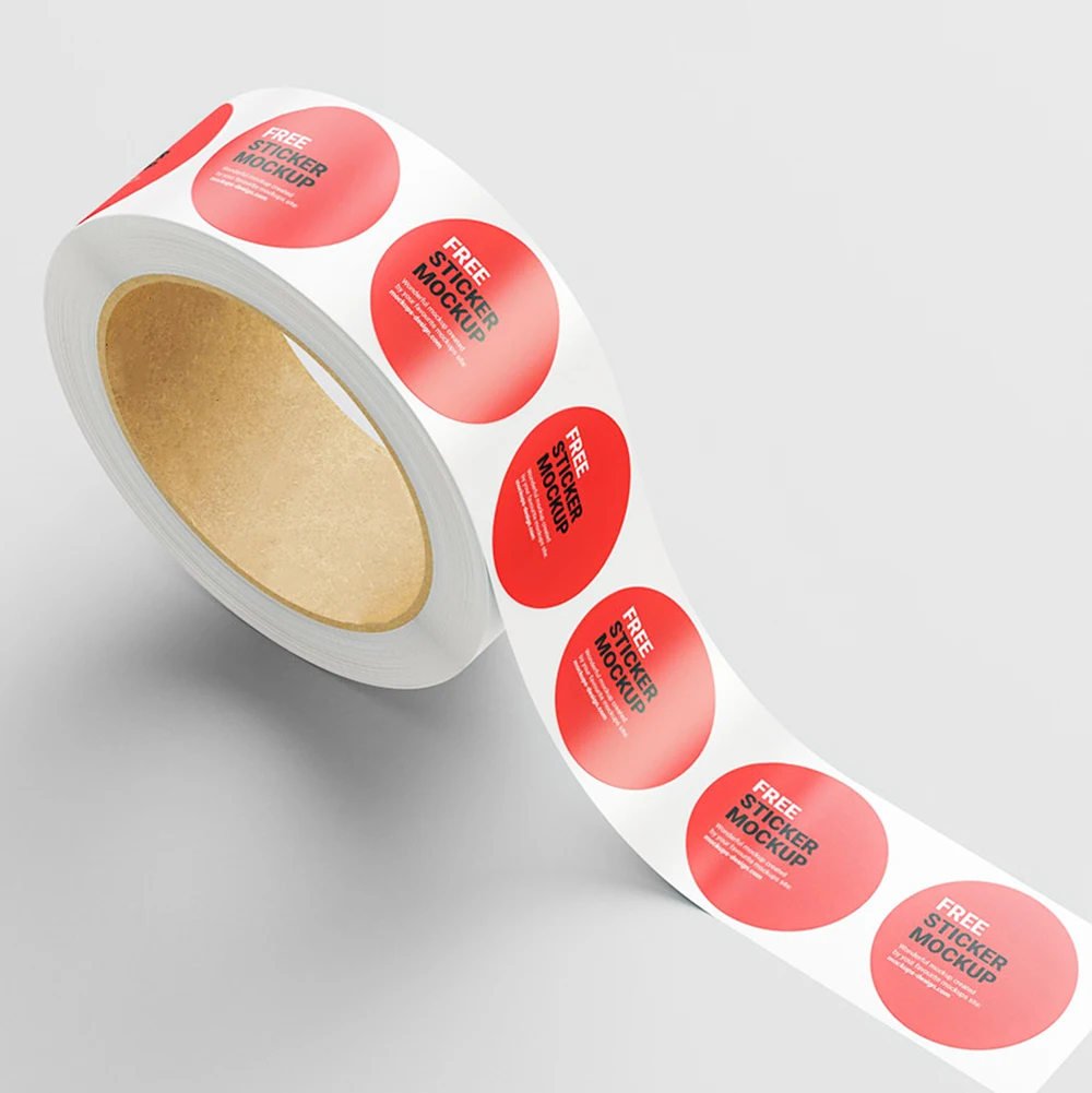 Personalized product private custom round etiquette paper vinyl adhesive waterproof sticker label printing logo sticker roll