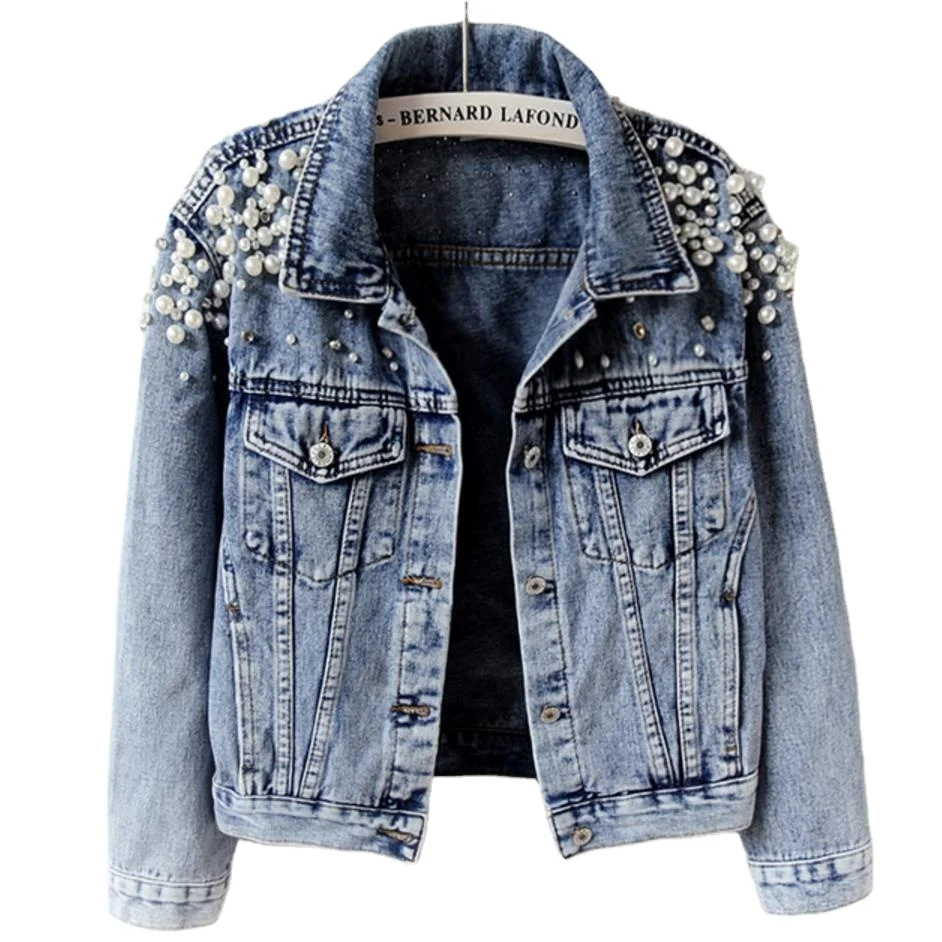 Pearl sleeve denim jacket Clearance