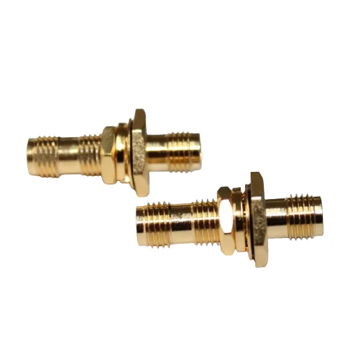 Manufacturer Supply Factory SMA-KKY Hexagon Connector Gold Plated Brass SMA Female to Female Connector Adapter details