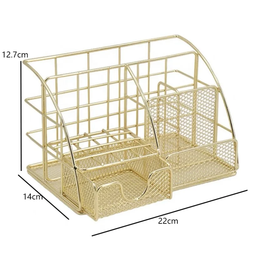 Металлический держатель для карандашей золотого цвета или корзина хранения органайзер стола