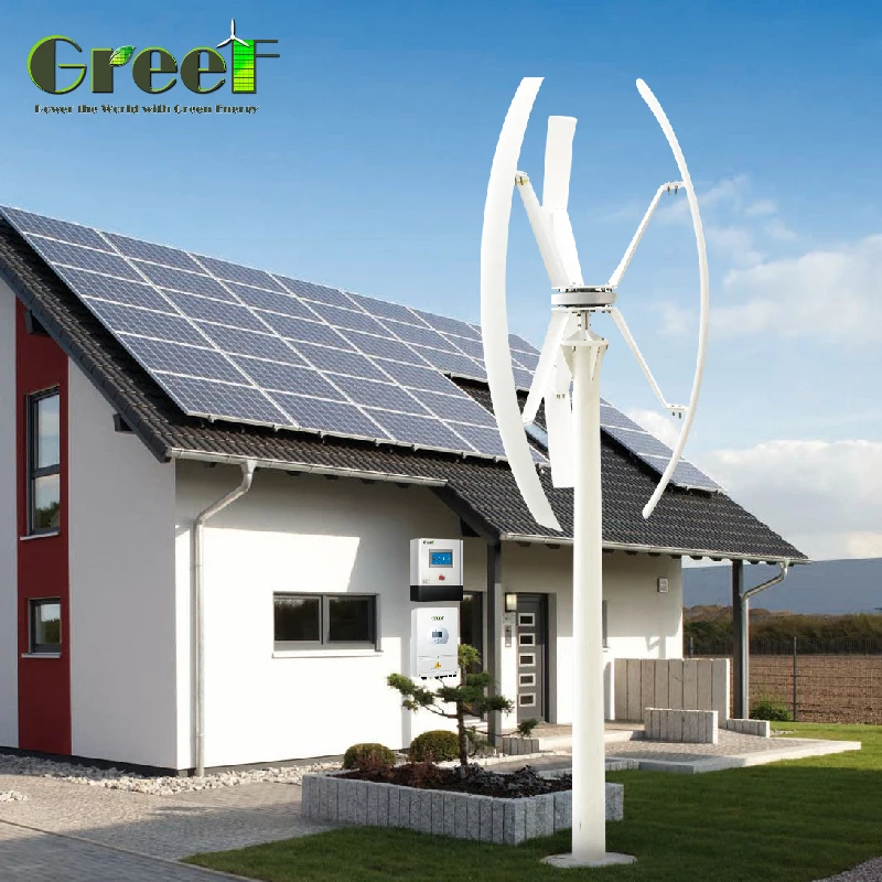 Wind Turbine and Solar Hybrid System New VAWT Roof Top 3KW Micro Vertical Wind Turbines for Hybrid System