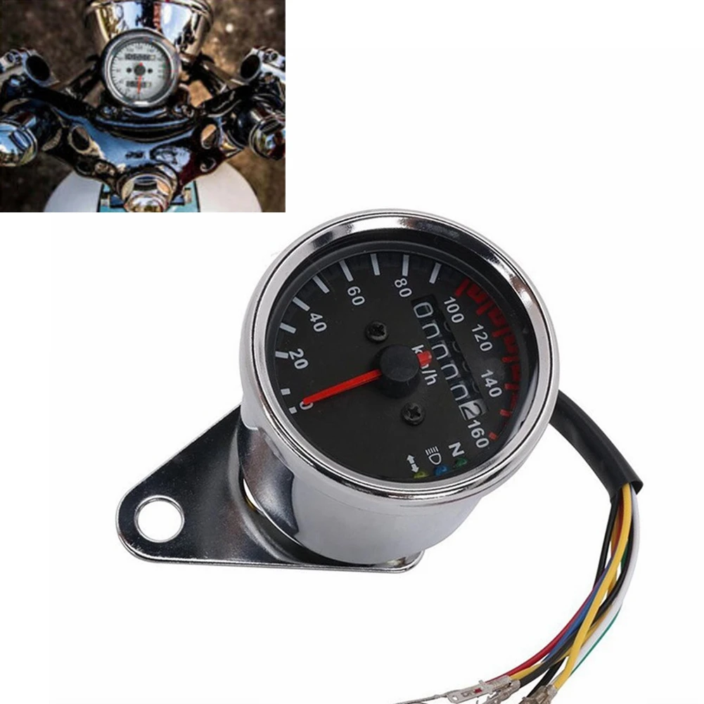 Motorcycle Speedometer Cafe Racer Modified Tachometer Fuel Gauge12v Led Indicator 0160 Km/u