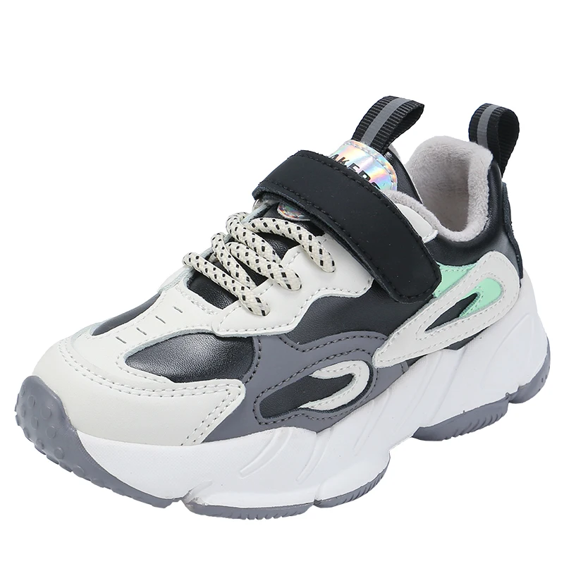 Модные кроссовки для мальчиков на шнуровке из ПУ кожи Oem