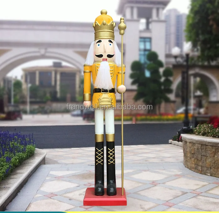 Large Life Size Fiberglass Nutcracker Soldier Statue King Sculpture For