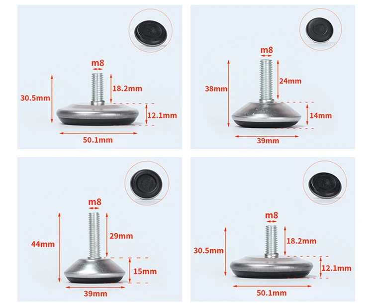 Topcent M6 M8 M10 Furniture Hardware Accessories Adjustable Leveling