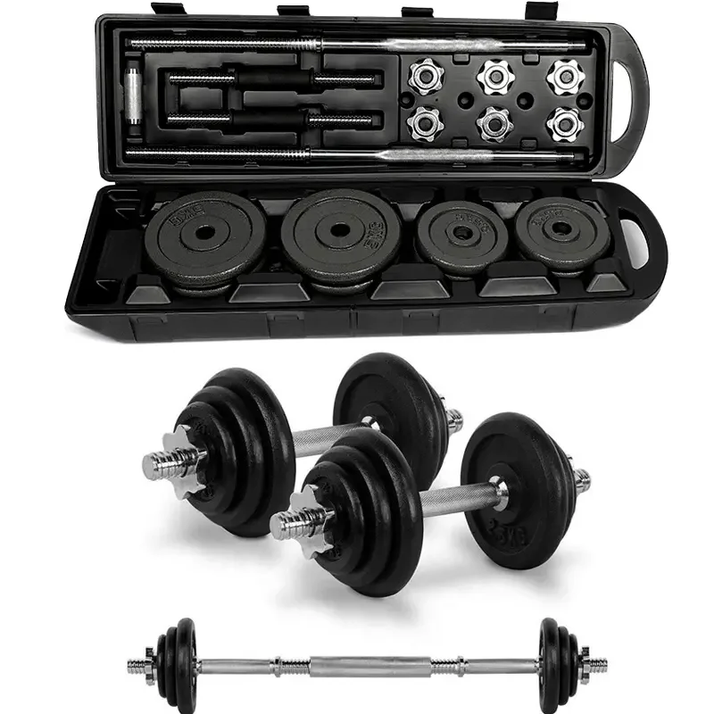 50kg Free Weight Set Adjustable Cast Iron Dumbbell Sets With Portable ...