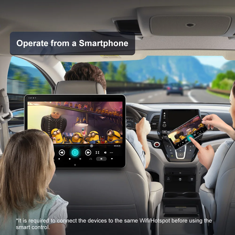 XTRONS 14" IPS Screen Android Car Back Seat Monitor 4+64GB 4K UHD Headrest Monitor Car TV Portrait Mode Car Monitor