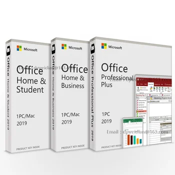 Office 2019 Pro Plus Retail box Key Card Bind Microsoft Account 100% global online activation License Home and Business/Student