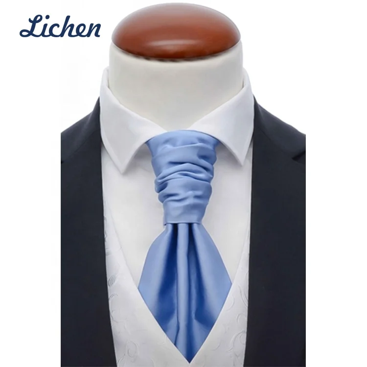 Funny Solid Color Polyester Men Custom Logo Ascot Cravat for Sale
