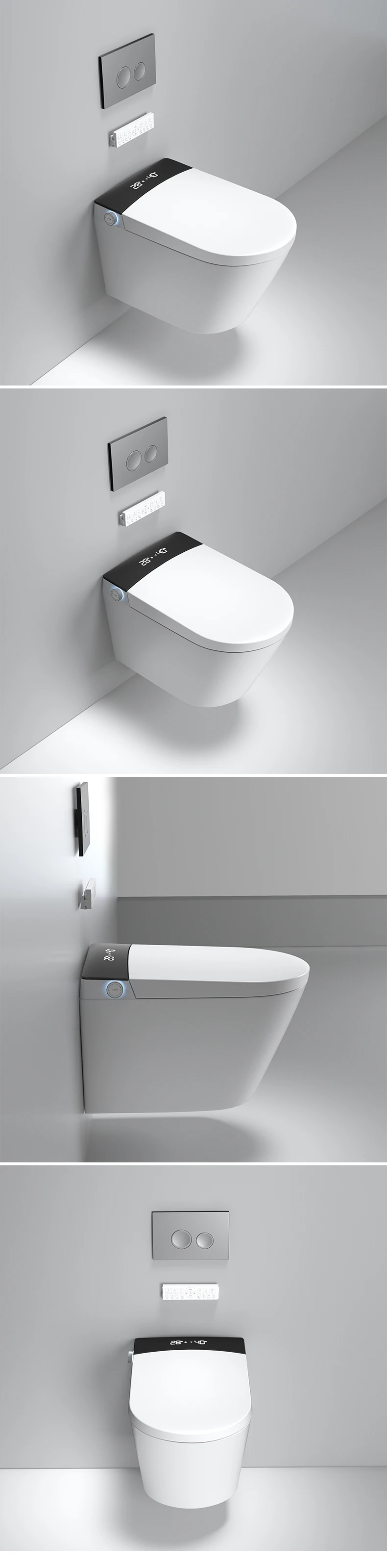 European standard smart wall mounted toilet and water tank bathroom white electric toilet supplier