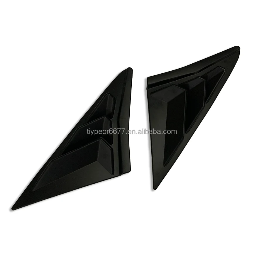 product tiypeor matte black rear window louvers shutter cover trim for honda civic hatchback 10th 2017 2021  racing style decoration-9