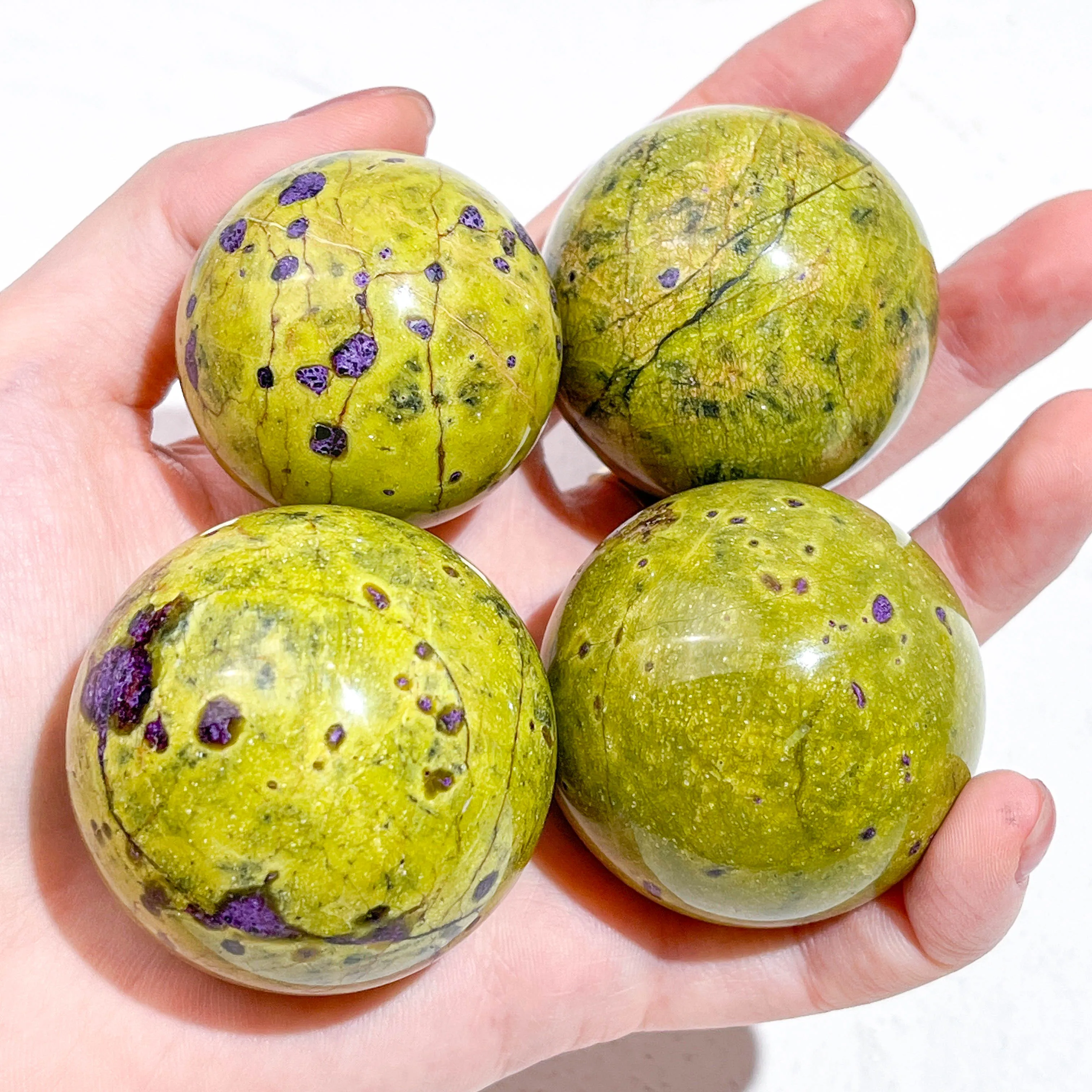 高品质天然亚特兰蒂斯水晶球独特的治疗石亚特兰蒂斯球冥想和风水装饰