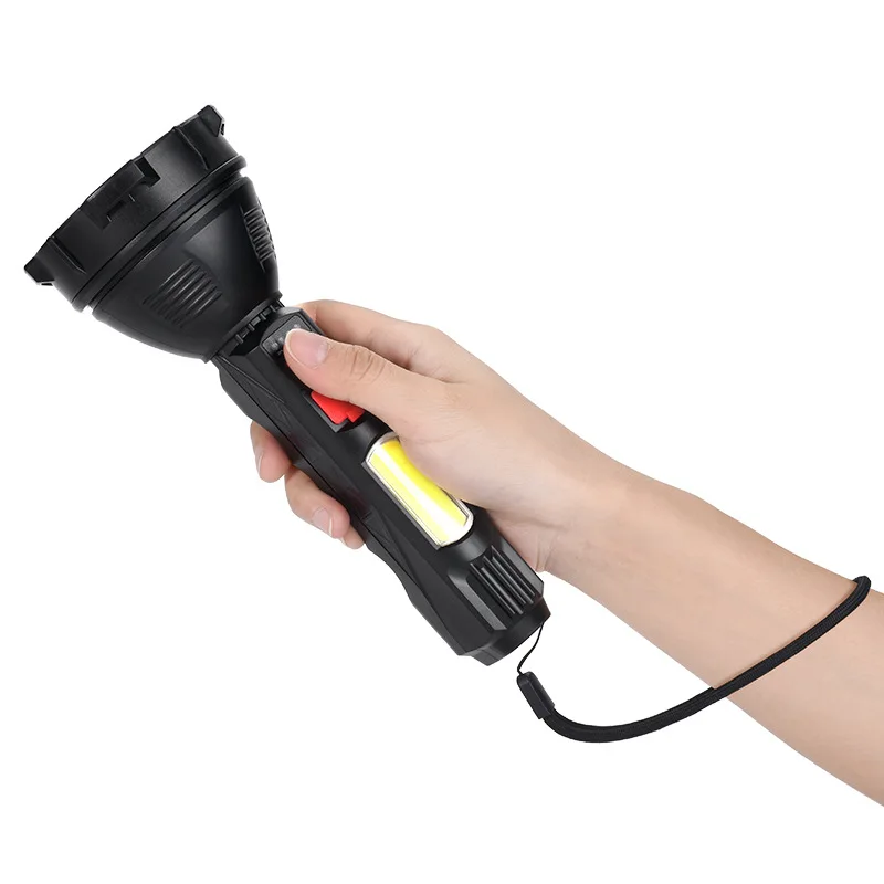 Powerful Super Bright COB Side Light LED Flashlight Portable USB Rechargeable Hand Light Waterproof Built-in Battery Torch