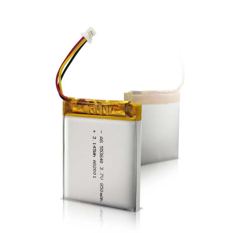 UL2054/CB/KC/UN38.3 Certified Lipo Rechargeable Lithium Battery 553640 3.7v  850mAh Li-polymer Battery