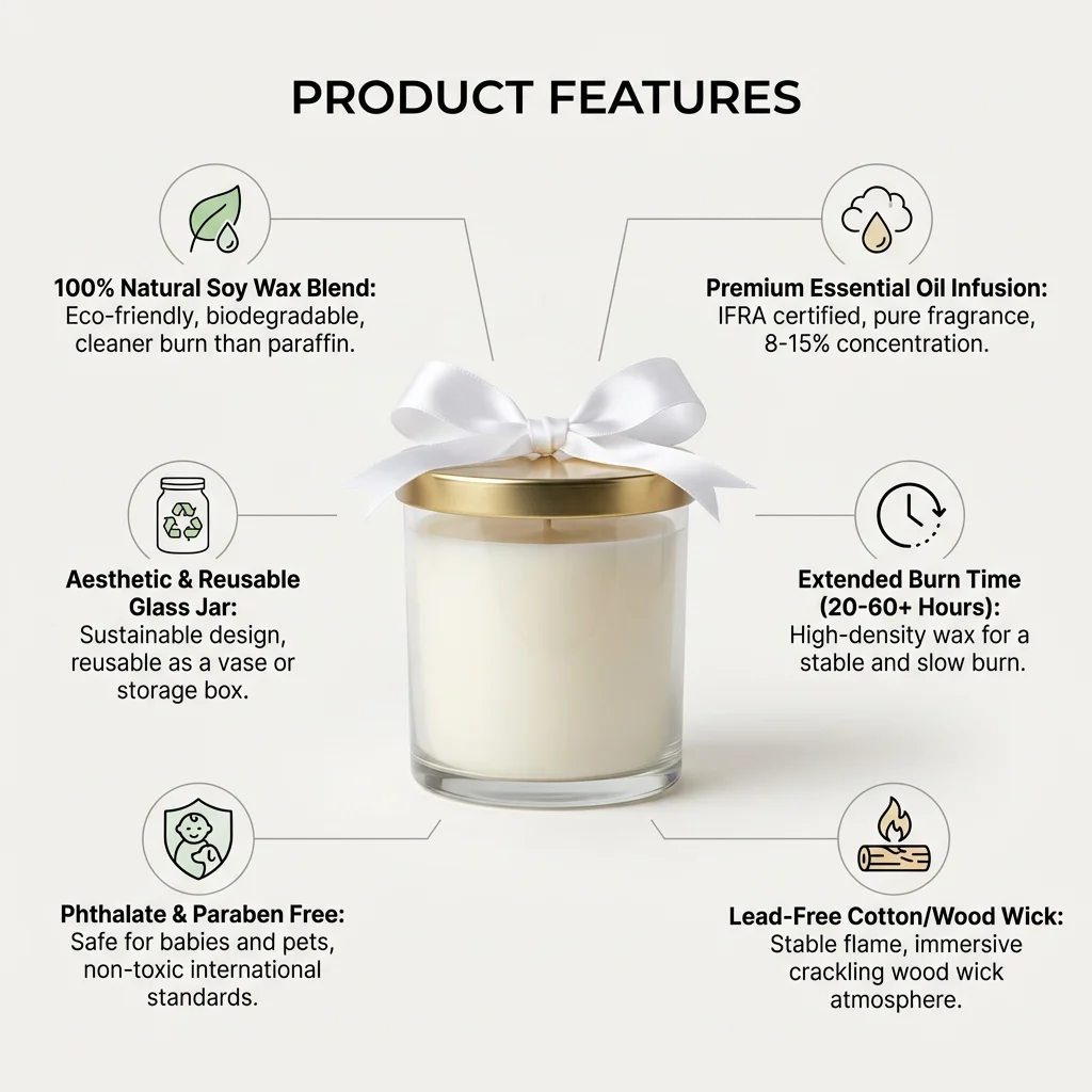 Customizable Luxury Ceramic Scented Soy Wax Candles Organic Handmade ...
