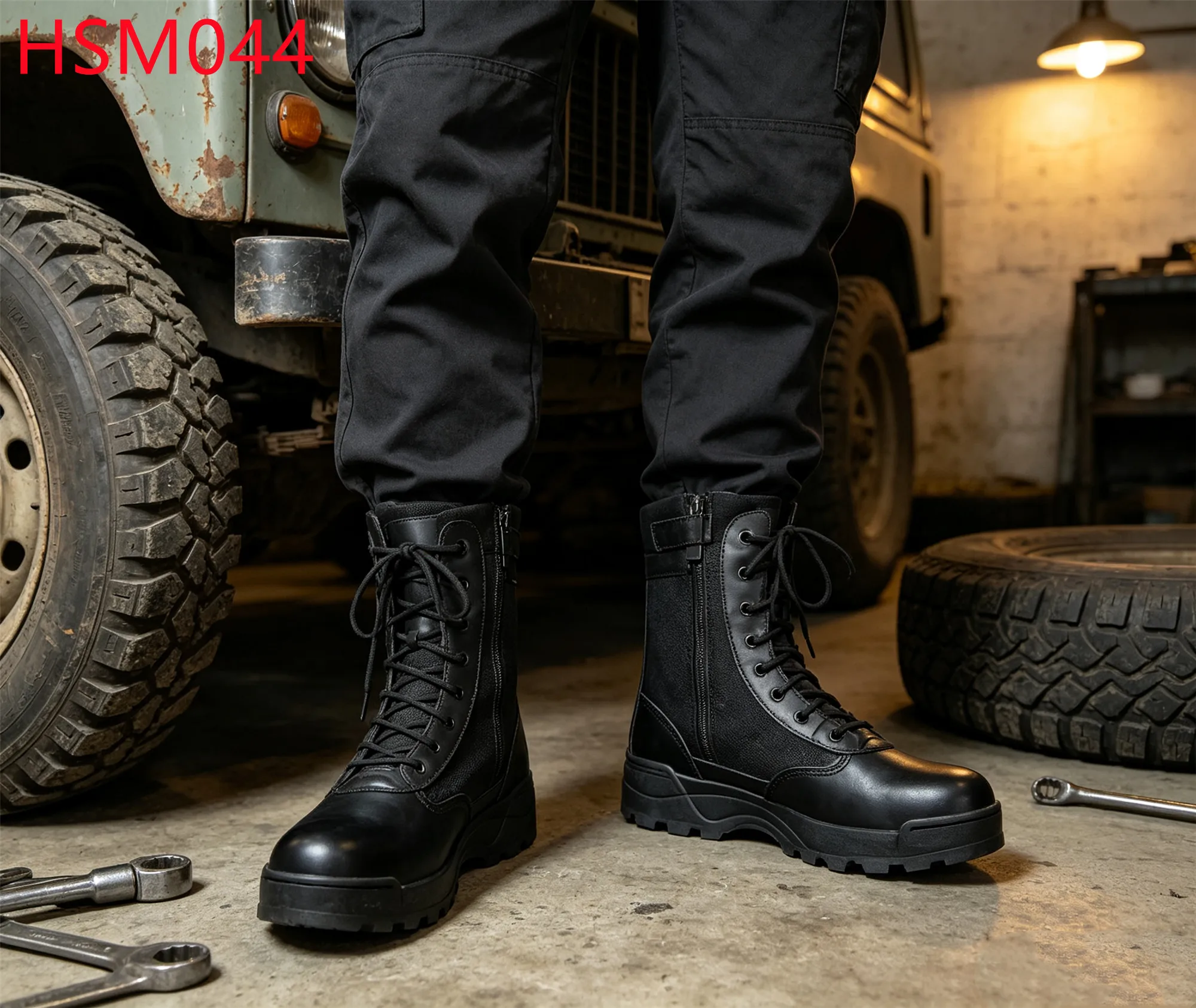XYM,Combat Environment Anti-shock EVA+rubber Sole Tactical Boots Field Research Side Zip Design Hua Singh Marching Boots HSM044