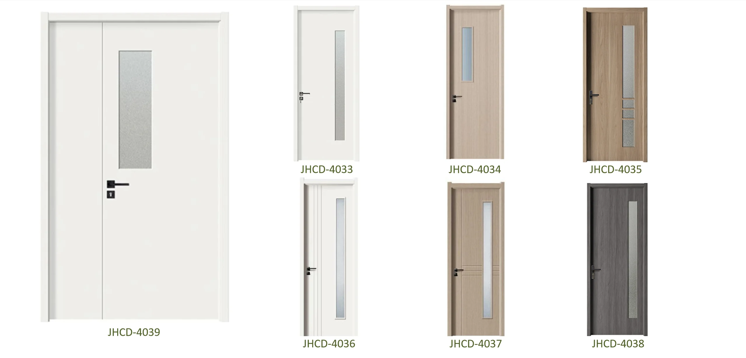 China Luxury Latest Simple Design Pvc Wpc Interior Glass Door For House