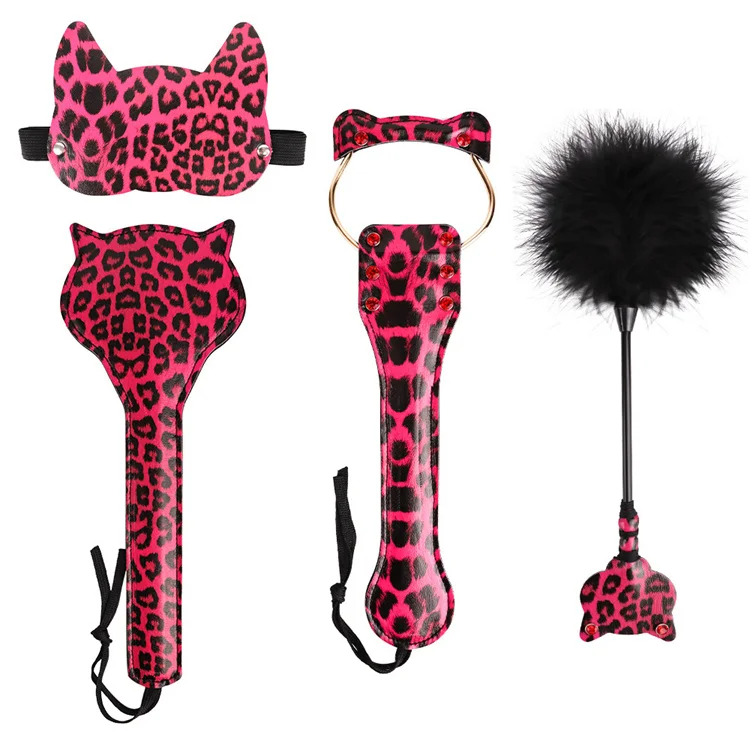 Leopard Design Sexy Eye Mask Furry Feather Flirting Tickler Floggings