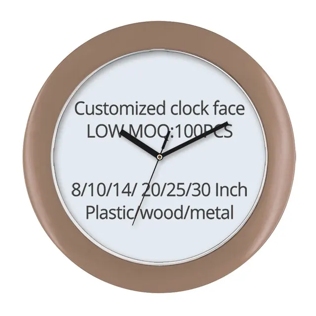 Different Size Diy Plastic Glass Custom Wall Clock For Easy To