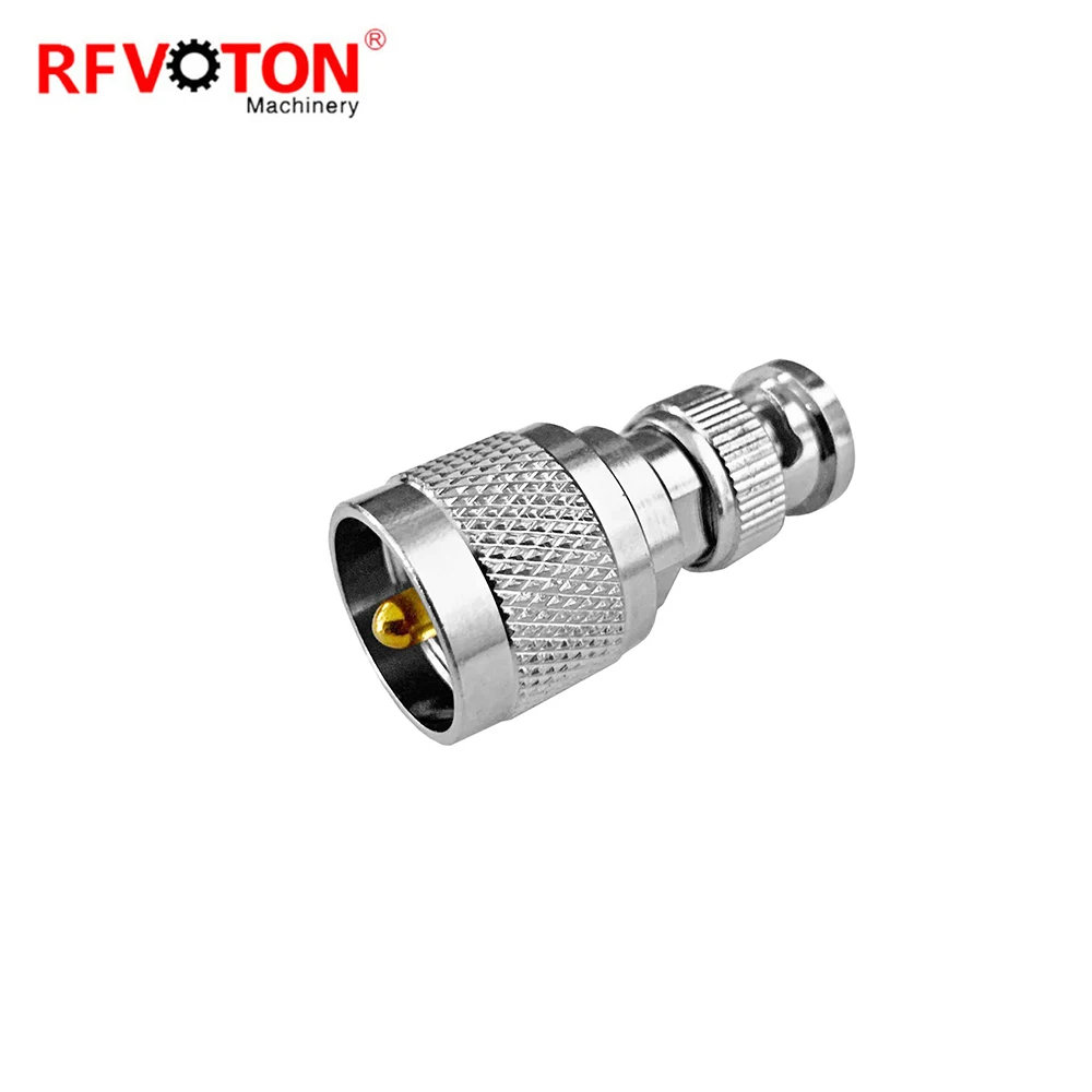 Factory Price PL259 Uhf Male to Bnc Male Plug Macho Coax Rf Coaxial Connector  Brass CCTV Copper Adaptor Coax Adapter Radio