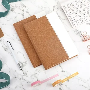 2022 Wholesale Cute Spiral Cute Leather Notebook A5 Eco-Friendly Planner Cork Paper Journal Wedding Bullet Gratitude Doje Diary