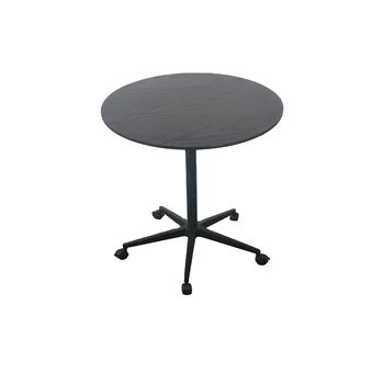Mobile wooden round table Mobile desk Mobile coffee table Mobile round table